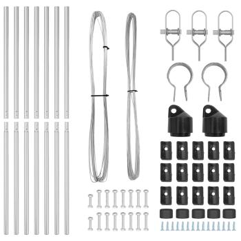 Zaunpfosten Set Set von 14 Silber Galvanisierter Stahl