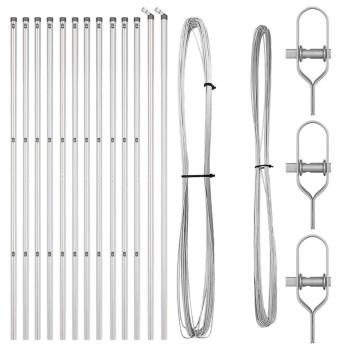 Zaunpfosten Set 26-er Set Silber Stahl