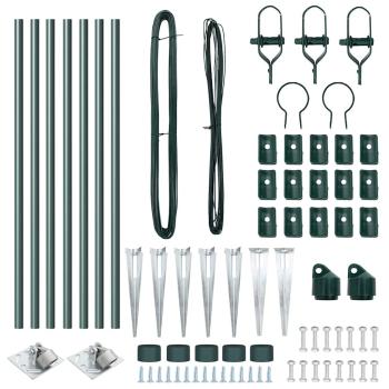 Zaunpfosten Set mit Spitze Set von 7 Grün Metall