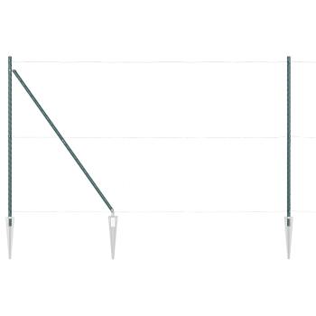 Zaunpfosten Set 14 Teile Grün Metall