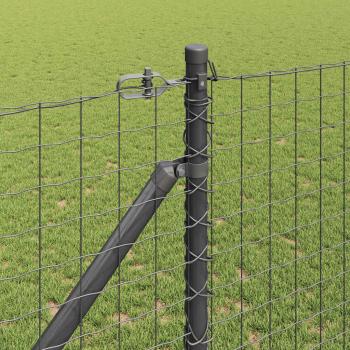 Zaunpfosten Set 26 Stück Grau Metall