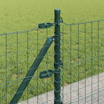 Zaunpfosten Set 13 Teile Grün Metall, Beton 3,2 x 3,2 x 50 cm
