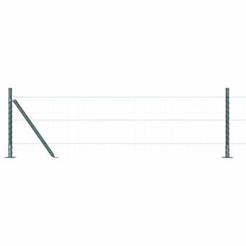 Zaunpfosten Set 13 Teile Grün Metall, Beton 3,2 x 3,2 x 50 cm