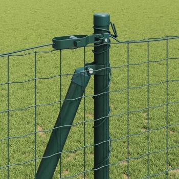 Zaunpfosten Set mit Grundplatten Set aus 14 Grün Metall
