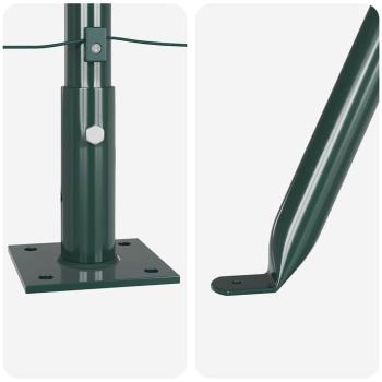 Zaunpfosten Set mit Grundplatten Set aus 14 Grün Metall