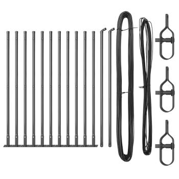 Zaunpfosten Set 13 Teile Grau Beton 3,2 x 3,2 x 50 cm Langlebig