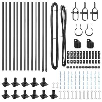 Zaunpfosten Set 13 Teile Grau Beton 3,2 x 3,2 x 50 cm Langlebig