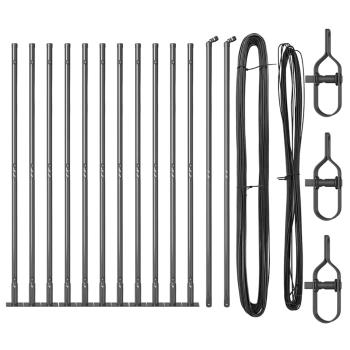 Zaunpfosten Set 26-teilig Grau Beton 3,2 x 3,2 x 88,5 cm
