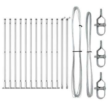 Zaunpfosten Kit Set aus 13 Silber Galvanisierter Stahl