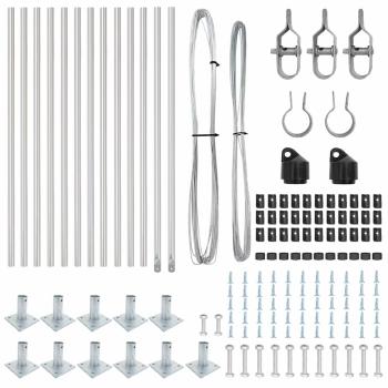 Zaunpfosten Kit Set aus 13 Silber Galvanisierter Stahl