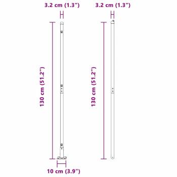 Zaunpfosten mit Basisplatten Set Set von 14 Silber Verzinkter Stahl
