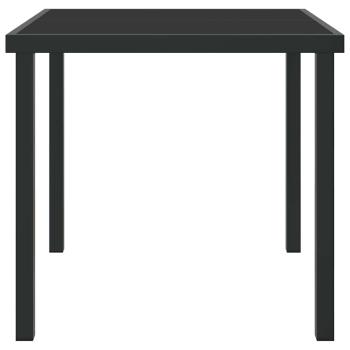 Garten Tisch Schwarz 80x80x73 cm Gehärtetes Glas