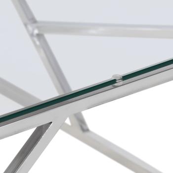 Couchtisch Silbern Edelstahl und Hartglas