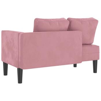 Chaiselongue mit Kissen Rosa Samt