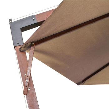 Ampelschirm mit Mast Taupe 3,5x2,9 m Massivholz Tanne
