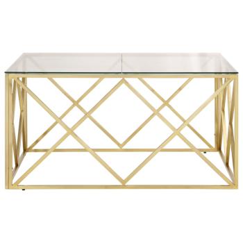 Couchtisch Golden Edelstahl und Hartglas