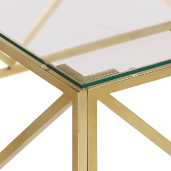 Couchtisch Golden Edelstahl und Hartglas