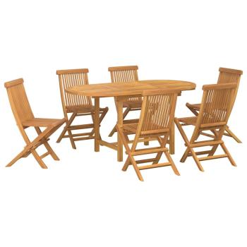 7-teiliges Garten Essset Massivholz Teak