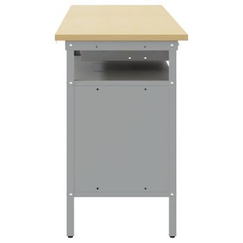 Werkbank-Set 3 pcs Schwarz und Grau Pulverbeschichteter Stahl