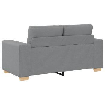 3-teiliges Sofa Set mit Kissen Hellgrau Stoff
