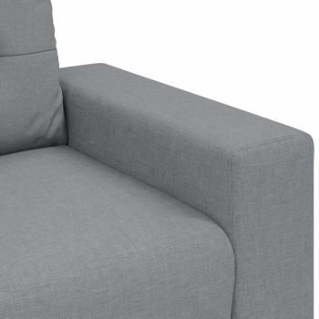 3-teiliges Sofa Set mit Kissen Hellgrau Stoff