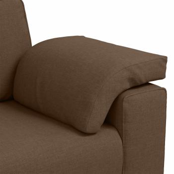 3-teiliges Sofa Set mit Kissen in braunem Stoff