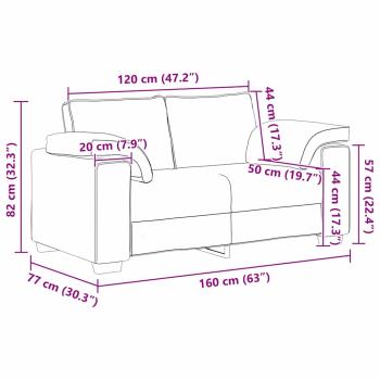 2-teiliges Sofa Set mit Kissen in cremefarbener Stoff