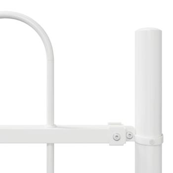 Weißer Gartenzaun mit Hoop-Top, 5.1x1 m, aus Stahl