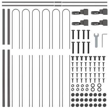 Gartenzaun mit Hoop-Top Grau 11.9x1.5 m Stahl
