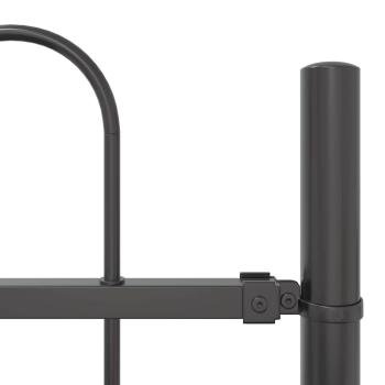 Gartenzaun mit Hoop-Top Grau 11.9x1.5 m Stahl