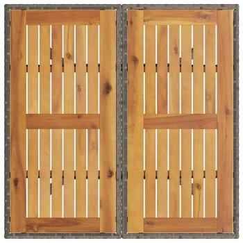 5-teiliges Garten-Essset mit Kissen Grau Poly Rattan