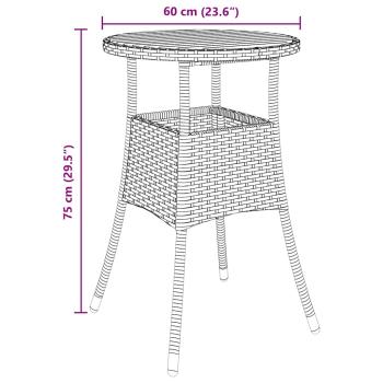 3-teiliges Gartentischset Schwarz Poly-Rattan