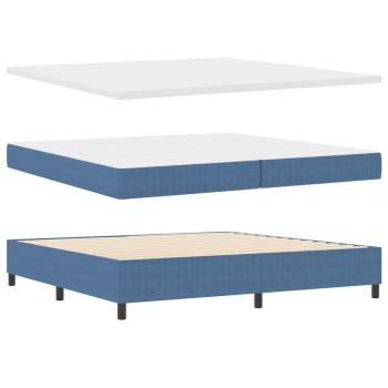 Boxspringbett mit Matratze Blau 200x200 cm Cordstoff