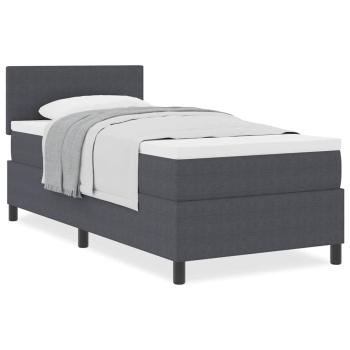 Boxspringbett mit Matratze Dunkelgrau 100x200 cm Cordstoff