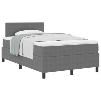 Boxspringbett mit Matratze Hellgrau 120x200 cm Cordstoff