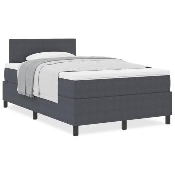 Boxspringbett mit Matratze Dunkelgrau 120x200 cm Cord-Stoff