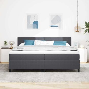 ARDEBO.de - Boxspringbett mit Matratze Dunkelgrau 200x200 cm Cordstoff