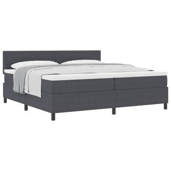 Boxspringbett mit Matratze Dunkelgrau 200x200 cm Cordstoff