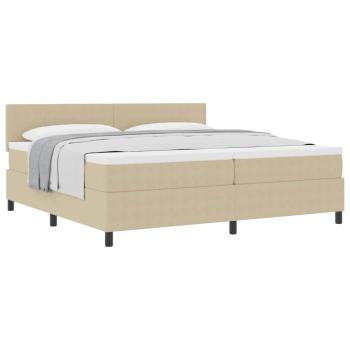 Boxspringbett mit Matratze Hellgrün Grau 200x200 cm Cord-Stoff