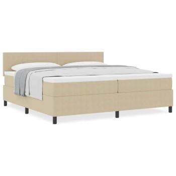 Boxspringbett mit Matratze Hellgrün Grau 200x200 cm Cord-Stoff