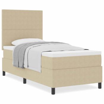 Boxspringbett mit Matratze Hellgrün Grau 100x200 cm Cord-Material