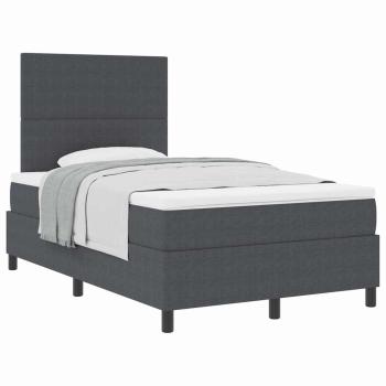 Boxspringbett mit Matratze Dunkelgrau 120x200 cm Cordstoff