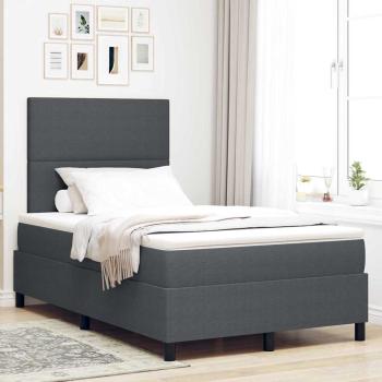 Boxspringbett mit Matratze Dunkelgrau 120x200 cm Cordstoff