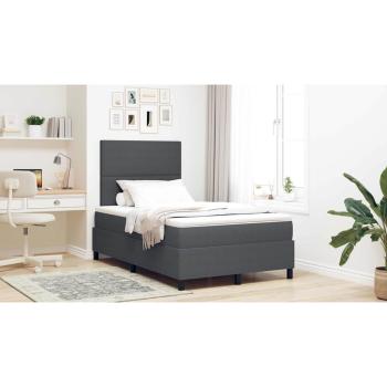 Boxspringbett mit Matratze Dunkelgrau 120x200 cm Cordstoff