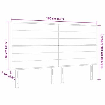 Kopfteil Linien Design Dunkelgrau 160 cm Stoff