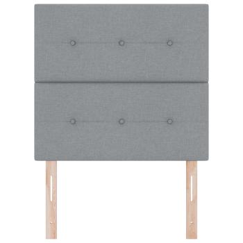 ARDEBO.de - Kopfteil Button Tufted Hellgrau 80 cm Stoff