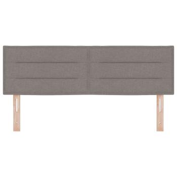LED Kopfteil mit LED-Lichtleisten Taupe 144 cm Stoff