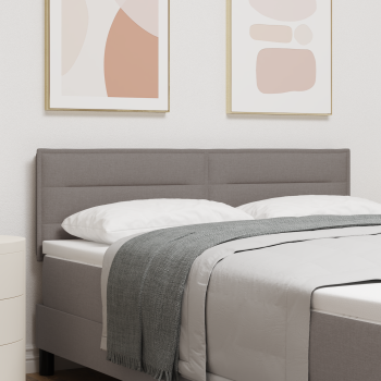 LED Kopfteil mit LED-Lichtleisten Taupe 144 cm Stoff
