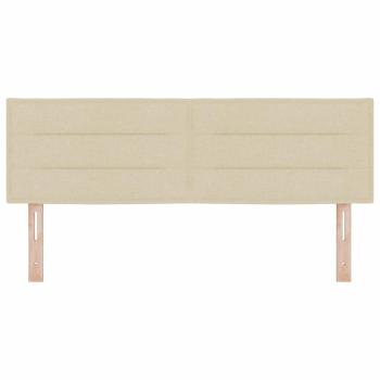 LED Kopfteil Linien Design Creme 72 cm Stoff