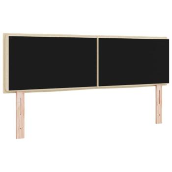 LED Kopfteil Linien Design Creme 72 cm Stoff